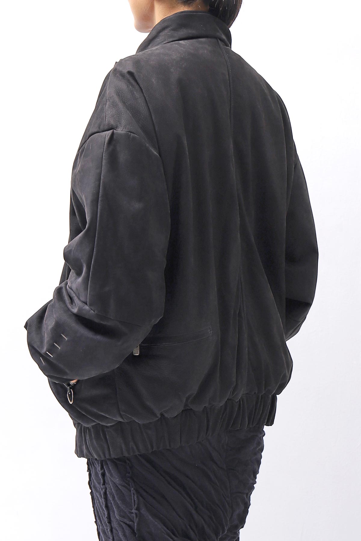 【DANIELE BASTA】 MAT LEATHER BOMBER JACKET DB1298_BLACK