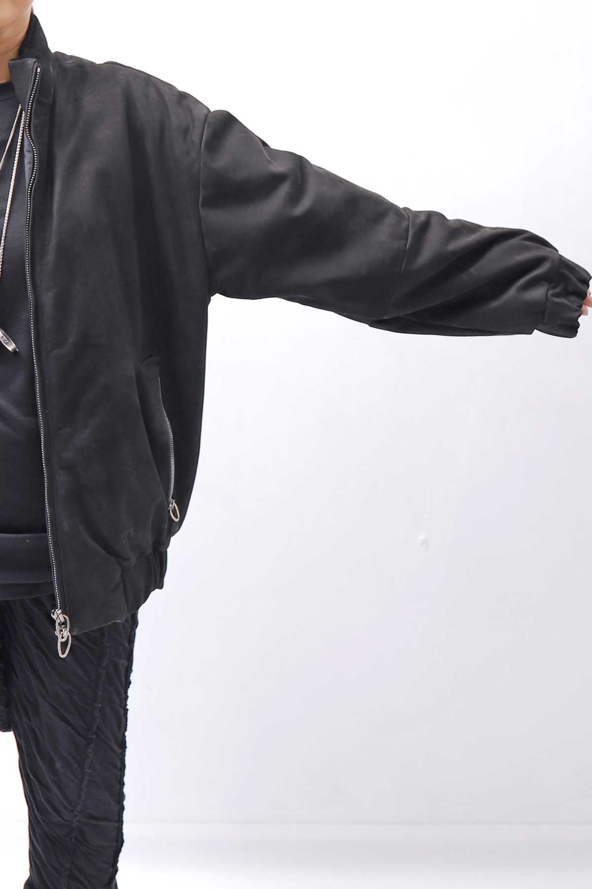 【DANIELE BASTA】 MAT LEATHER BOMBER JACKET DB1298_BLACK