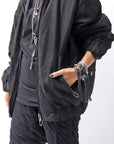 【DANIELE BASTA】 MAT LEATHER BOMBER JACKET DB1298_BLACK