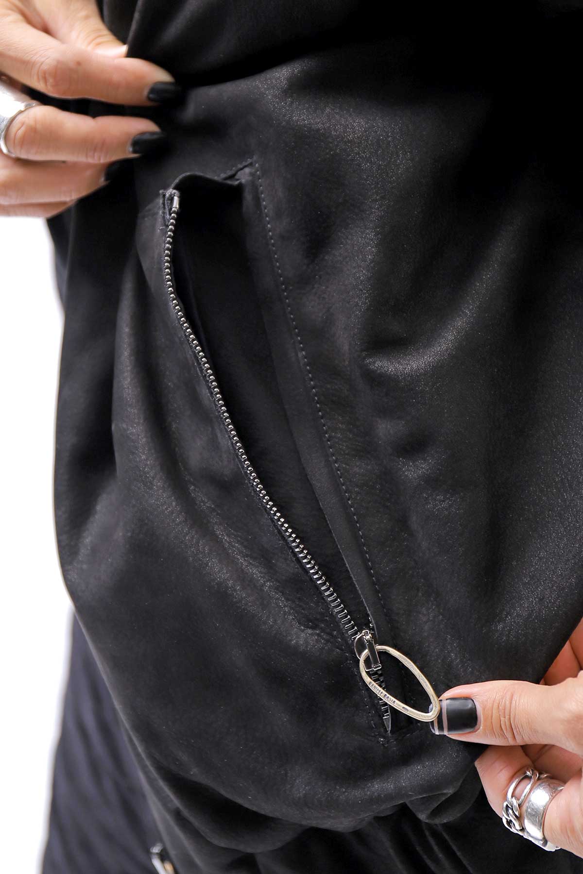 【DANIELE BASTA】 MAT LEATHER BOMBER JACKET DB1298_BLACK