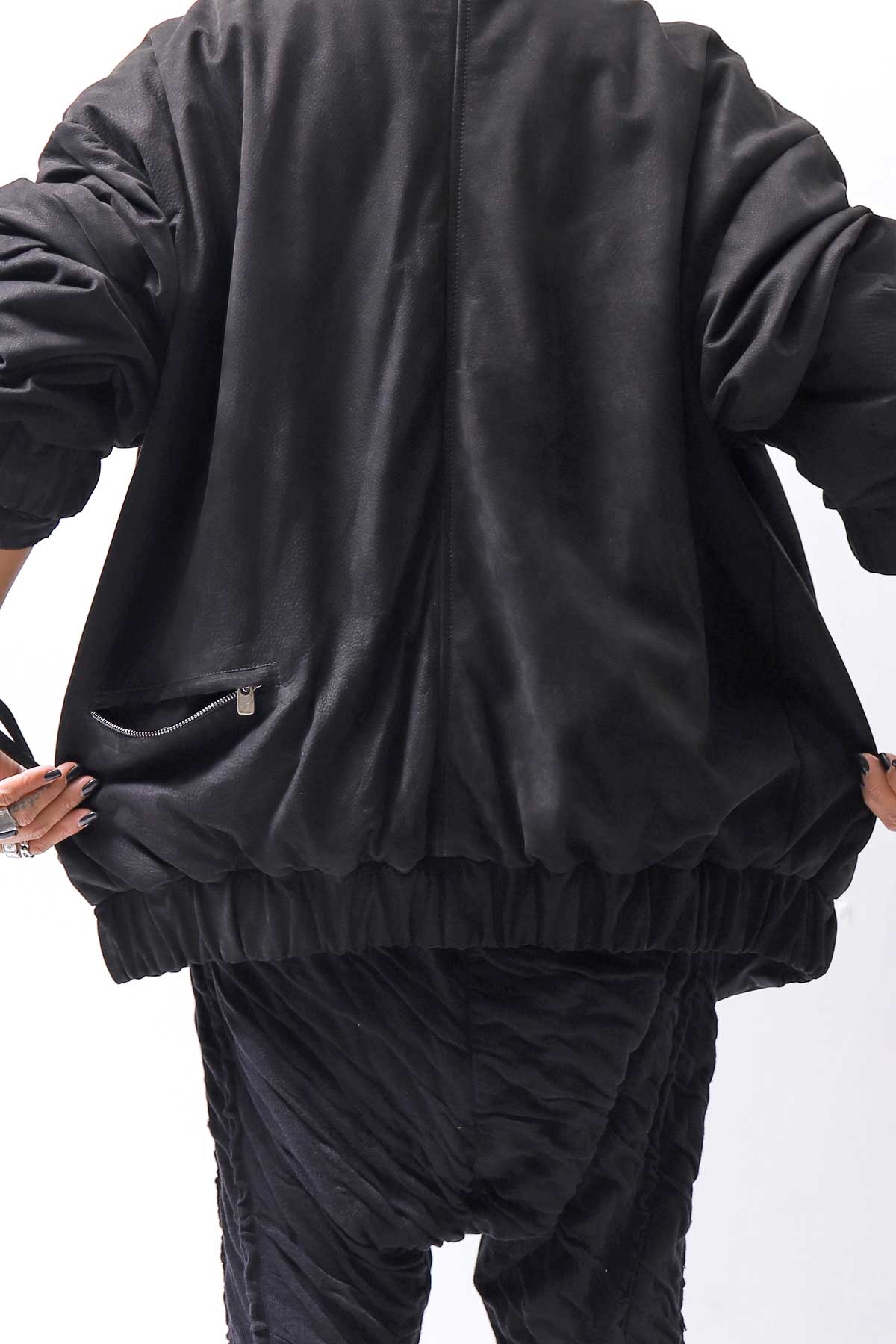 【DANIELE BASTA】 MAT LEATHER BOMBER JACKET DB1298_BLACK