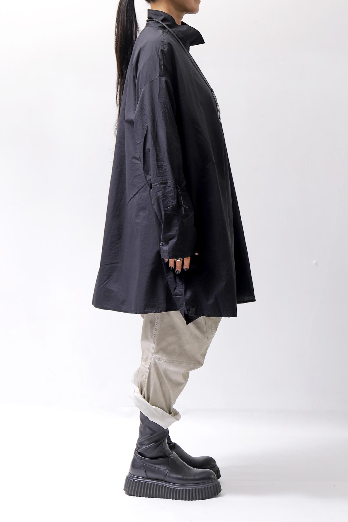 【RUNDHOLZ】 UNISEX OVERSIZE COTTON SHIRT 332 0915_BLACK