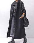 【bajra】 UNISEX BACK DRAPE SHIRT CARDIGAN 154QB01_BLACK