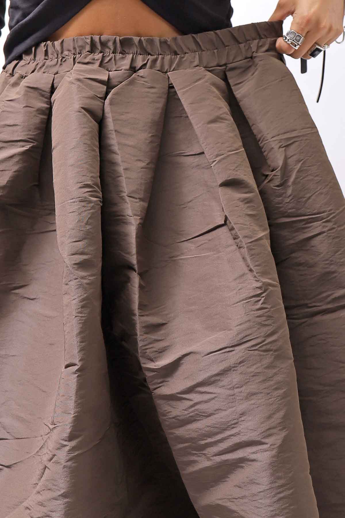 【PLÜ】 SHAPE MEMORY TULIP SKIRT PL6_CHOCOLATE