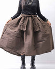 【PLÜ】 SHAPE MEMORY TULIP SKIRT PL6_CHOCOLATE