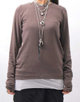 【studio b3】 UNISEX COTTON KNIT ASYMMETRIC HEM TOP SHB2235_TRUFFLE