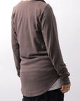 【studio b3】 UNISEX COTTON KNIT ASYMMETRIC HEM TOP SHB2235_TRUFFLE