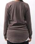 【studio b3】 UNISEX COTTON KNIT ASYMMETRIC HEM TOP SHB2235_TRUFFLE