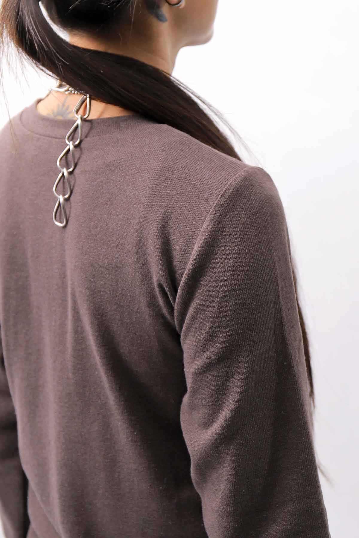 【studio b3】 UNISEX COTTON KNIT ASYMMETRIC HEM TOP SHB2235_TRUFFLE
