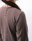 【studio b3】 UNISEX COTTON KNIT ASYMMETRIC HEM TOP SHB2235_TRUFFLE