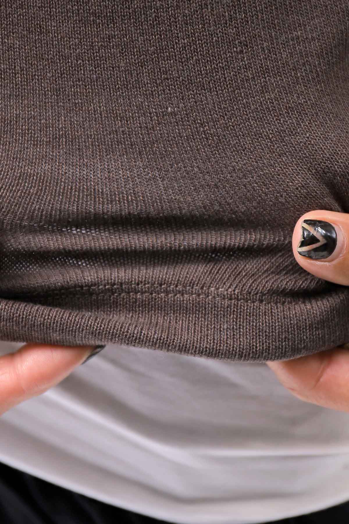 【studio b3】 UNISEX COTTON KNIT ASYMMETRIC HEM TOP SHB2235_TRUFFLE