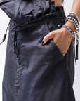 【RUNDHOLZ】 DENIM GLOSS WIDE SARRUEL PANTS 206_INDIGO BLACK GLOSS