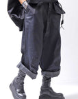 【RUNDHOLZ】 DENIM GLOSS WIDE SARRUEL PANTS 206_INDIGO BLACK GLOSS