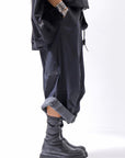 【RUNDHOLZ】 DENIM GLOSS WIDE SARRUEL PANTS 206_INDIGO BLACK GLOSS