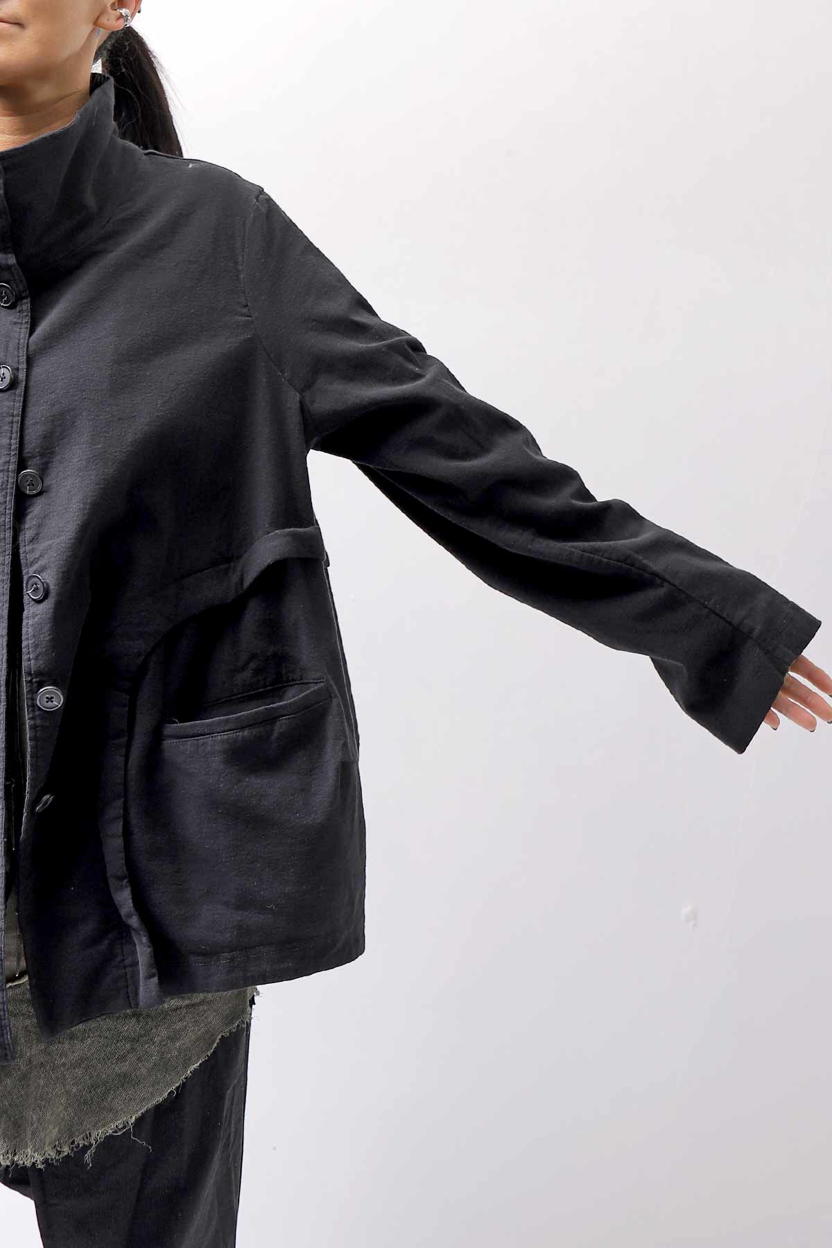 【RUNDHOLZ】 UNISEX STRETCH COTTON WOOL JACKET BLOUSON 341 1106_BLACK