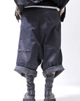 【RUNDHOLZ】 DENIM GLOSS WIDE SARRUEL PANTS 206_INDIGO BLACK GLOSS
