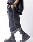 【RUNDHOLZ】 DENIM GLOSS WIDE SARRUEL PANTS 206_INDIGO BLACK GLOSS