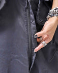 【RUNDHOLZ】 DENIM GLOSS WIDE SARRUEL PANTS 206_INDIGO BLACK GLOSS