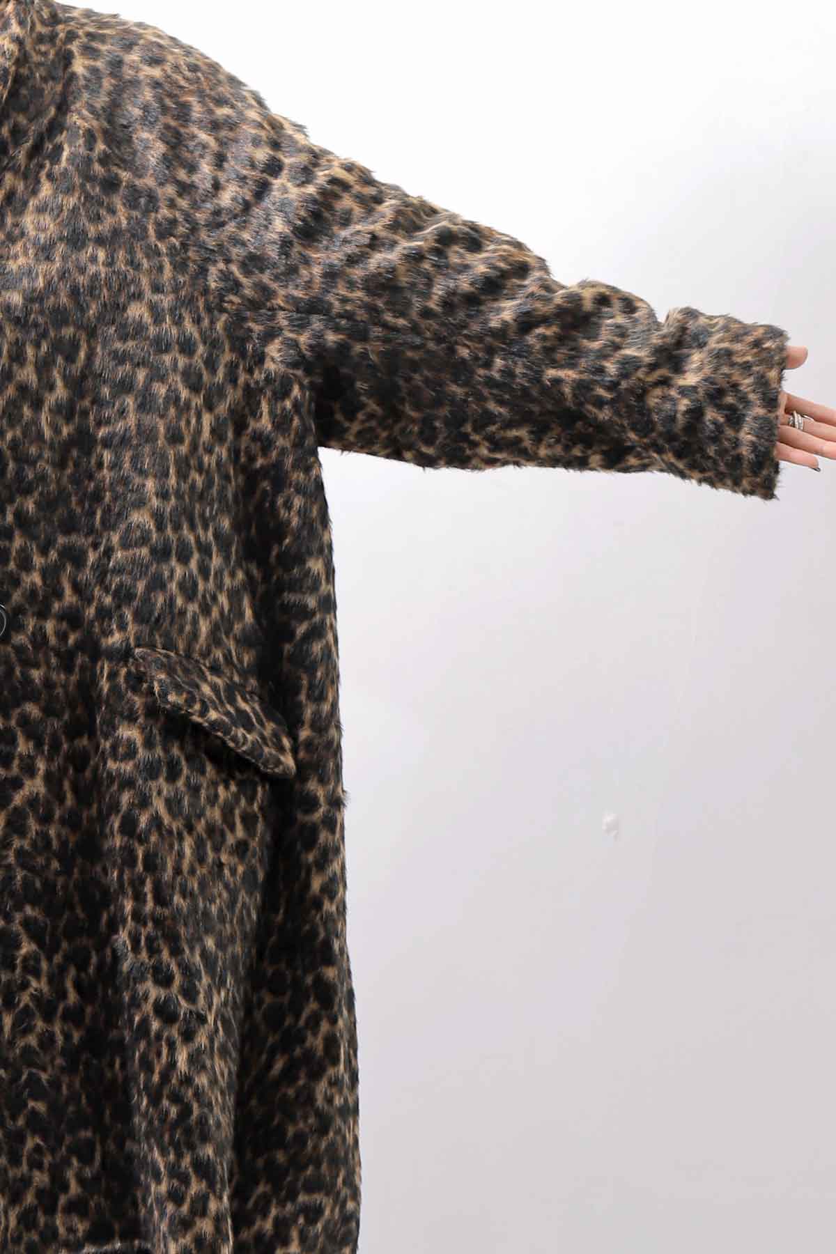 【RUNDHOLZ】 OVERSIZED ECO-FUR SHORT HAIR LEOPARD COAT_LEO JACQUARD