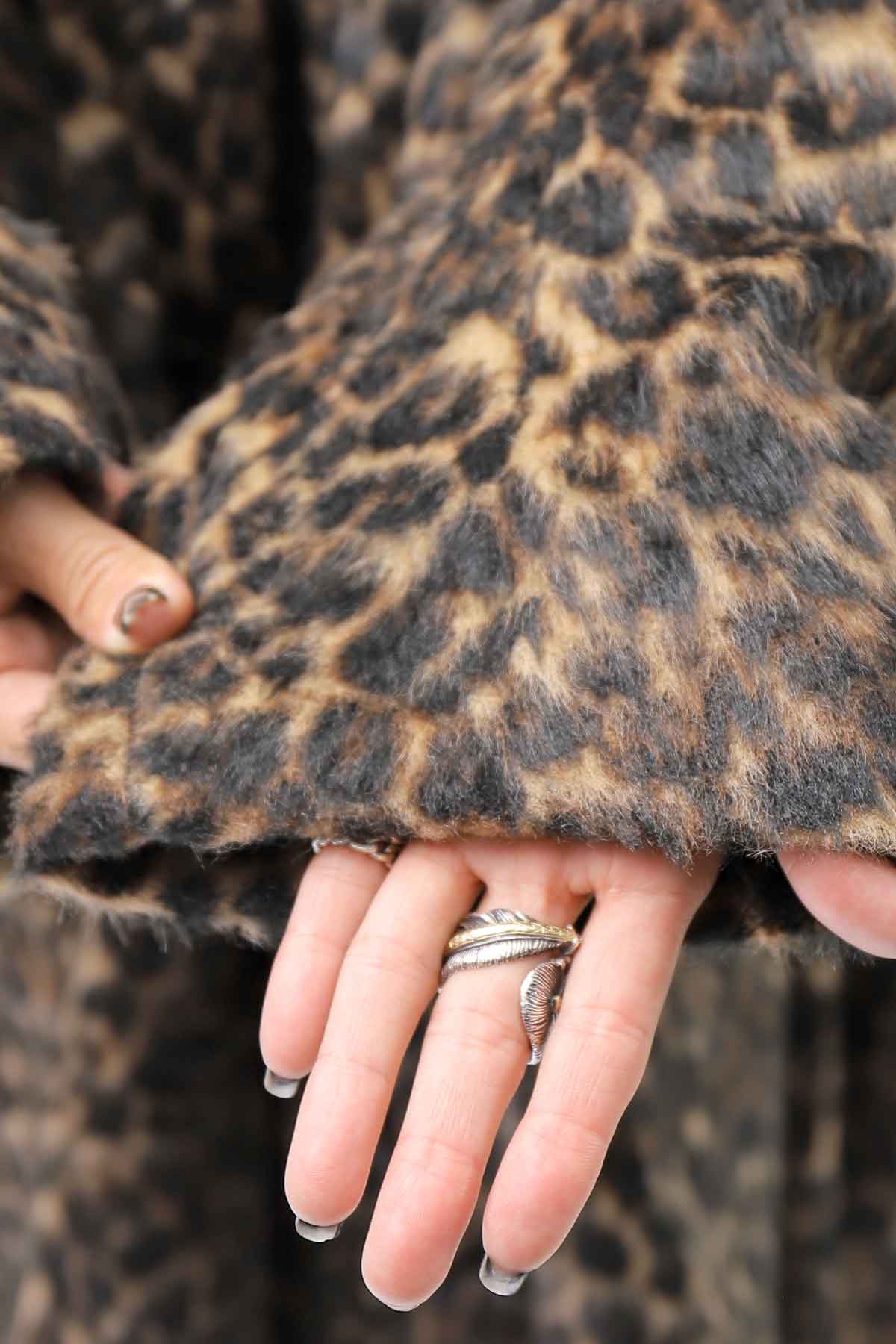 【RUNDHOLZ】 OVERSIZED ECO-FUR SHORT HAIR LEOPARD COAT_LEO JACQUARD