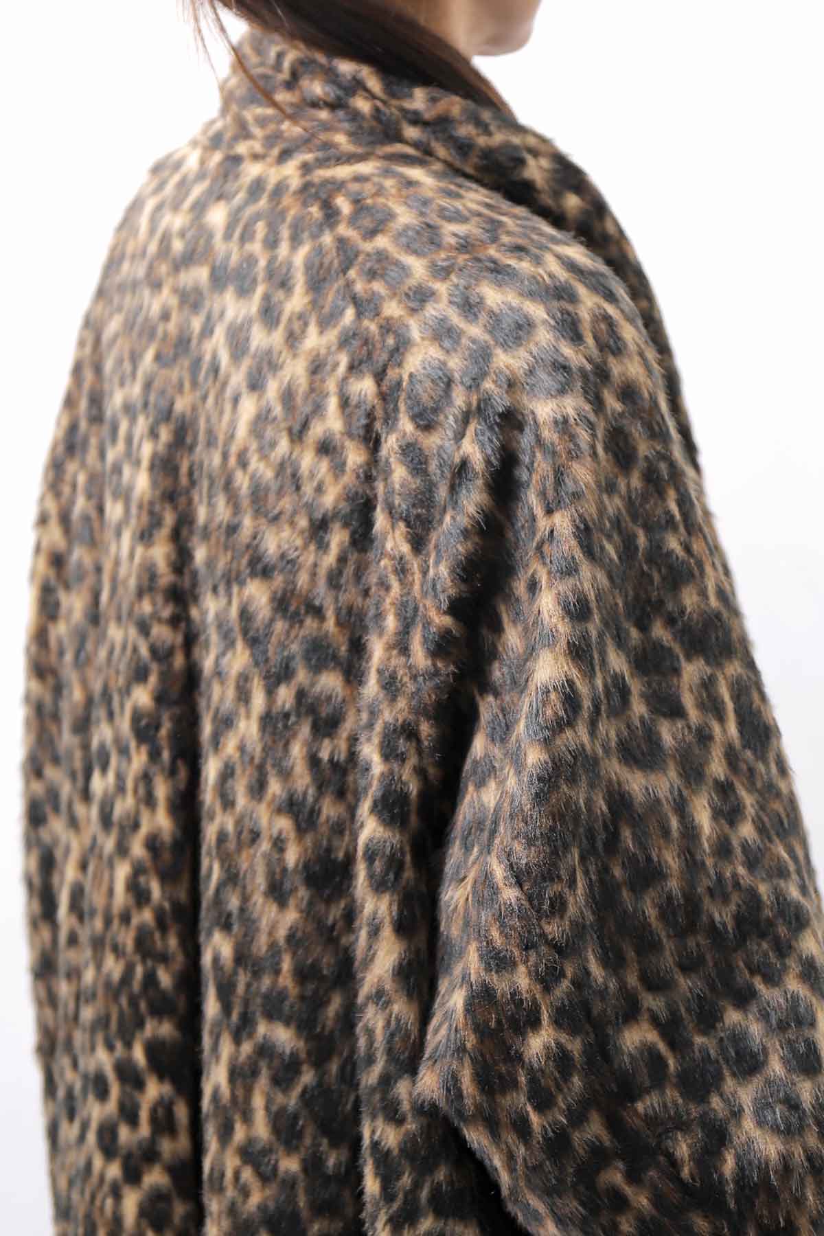 【RUNDHOLZ】 OVERSIZED ECO-FUR SHORT HAIR LEOPARD COAT_LEO JACQUARD