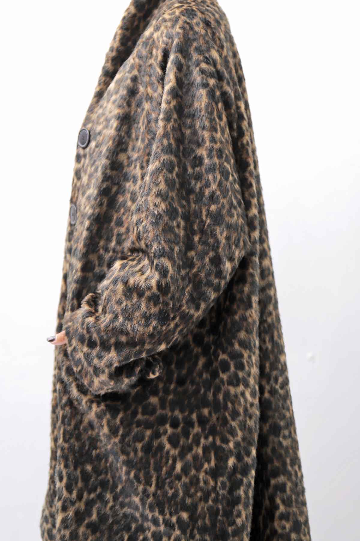 【RUNDHOLZ】 OVERSIZED ECO-FUR SHORT HAIR LEOPARD COAT_LEO JACQUARD