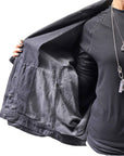 【RUNDHOLZ】 DENIM GLOSS DOLMAN SLEEVE JACKET 103_BLACK GLOSS