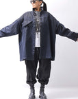 【RUNDHOLZ】 DENIM GLOSS OVER SIZED SHIRT 203_INDIGO BLACK GLOSS
