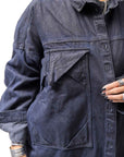 【RUNDHOLZ】 DENIM GLOSS OVER SIZED SHIRT 203_INDIGO BLACK GLOSS