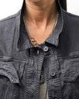 【RUNDHOLZ】 DENIM GLOSS JACKET 103_BLACK GLOSS