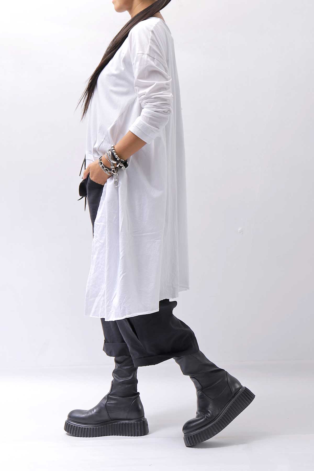 【studio b3】 ASYMMETRY COTTON LONG SLEEVE TOP RBB1982_WHITE