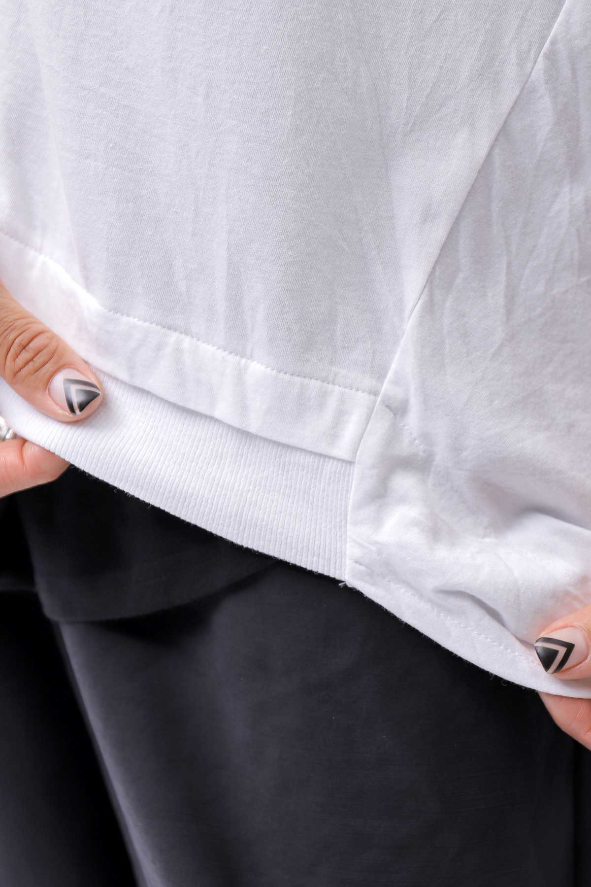 【studio b3】 ASYMMETRY COTTON LONG SLEEVE TOP RBB1982_WHITE