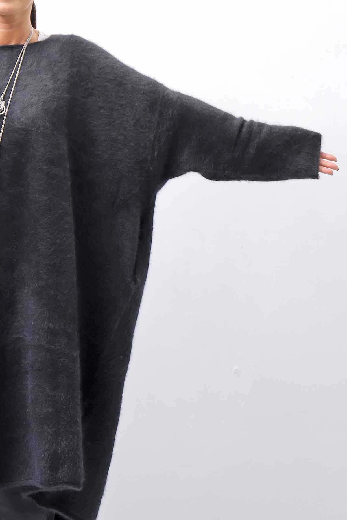 【RUNDHOLZ】 RACCOON COCOON KNIT DRESS_BLACK