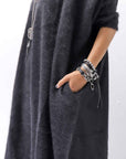 【RUNDHOLZ】 RACCOON COCOON KNIT DRESS_BLACK