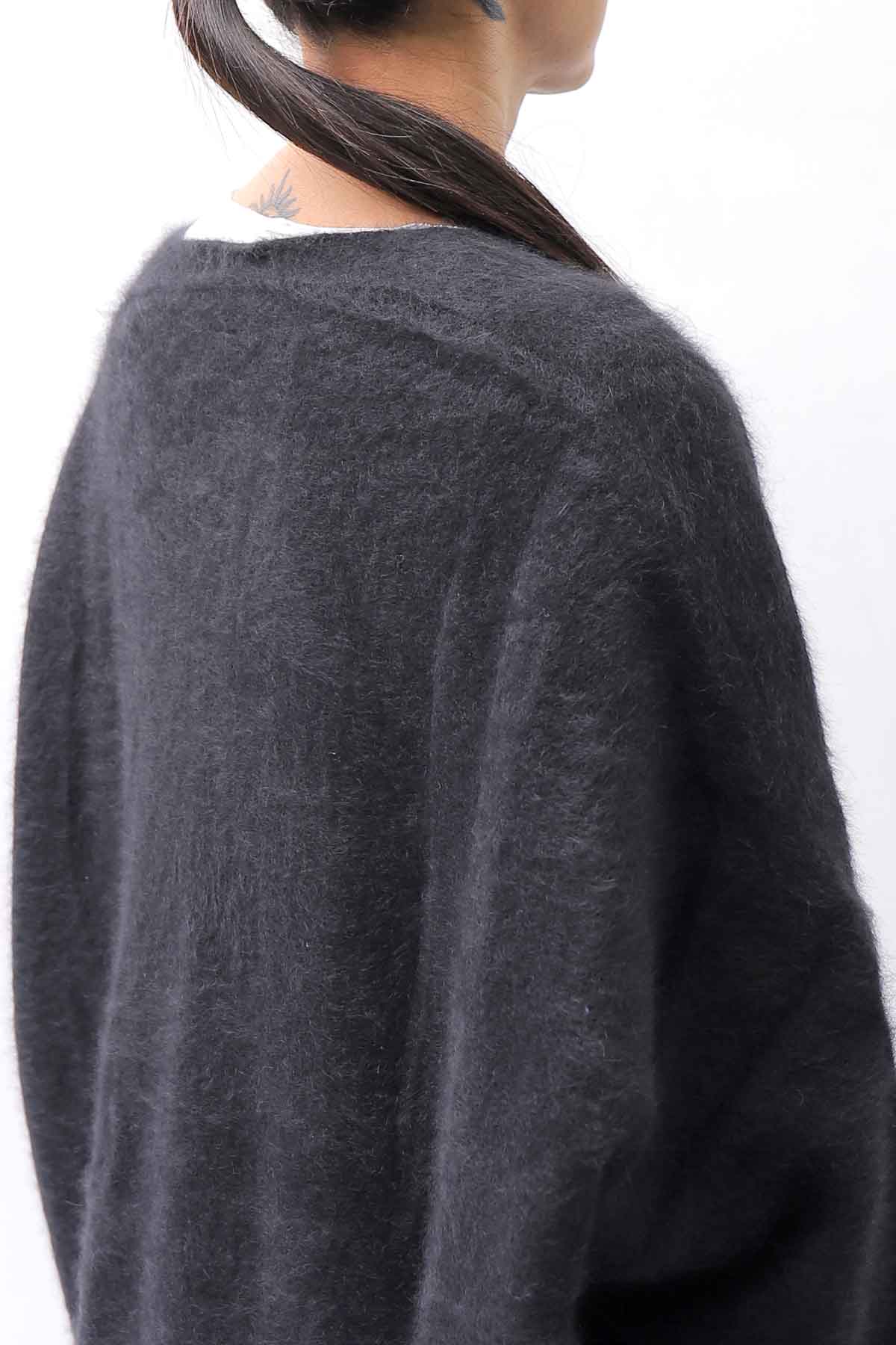 【RUNDHOLZ】 RACCOON COCOON KNIT DRESS_BLACK