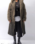 【NOSTRASANTISSIMA】 UNISEX VIRGIN BOA KNIT HOODED COAT_KHAKI BROWN