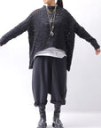 【NOSTRASANTISSIMA】　ASYMMETRY JACQUARD KNIT TOP M114_BLACK