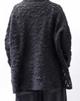【NOSTRASANTISSIMA】　ASYMMETRY JACQUARD KNIT TOP M114_BLACK