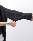 【NOSTRASANTISSIMA】　ASYMMETRY JACQUARD KNIT TOP M114_BLACK