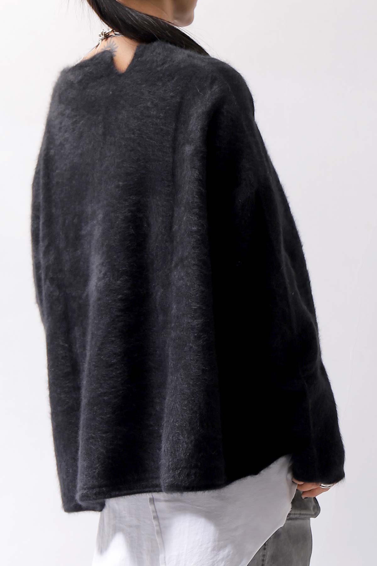 【RUNDHOLZ】 UNISEX RACCOON RELAX FIT PULLOVER KNIT 141 0706_BLACK