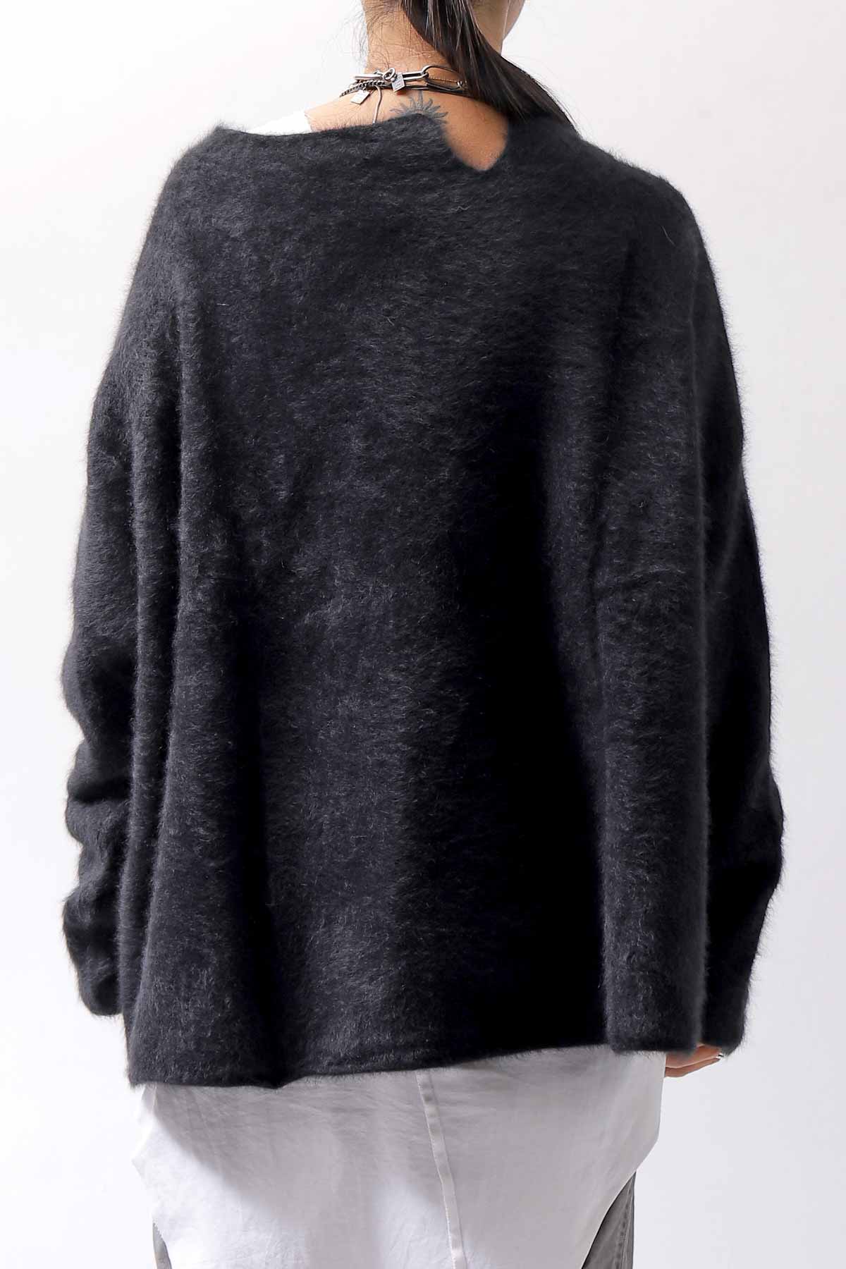 【RUNDHOLZ】 UNISEX RACCOON RELAX FIT PULLOVER KNIT 141 0706_BLACK