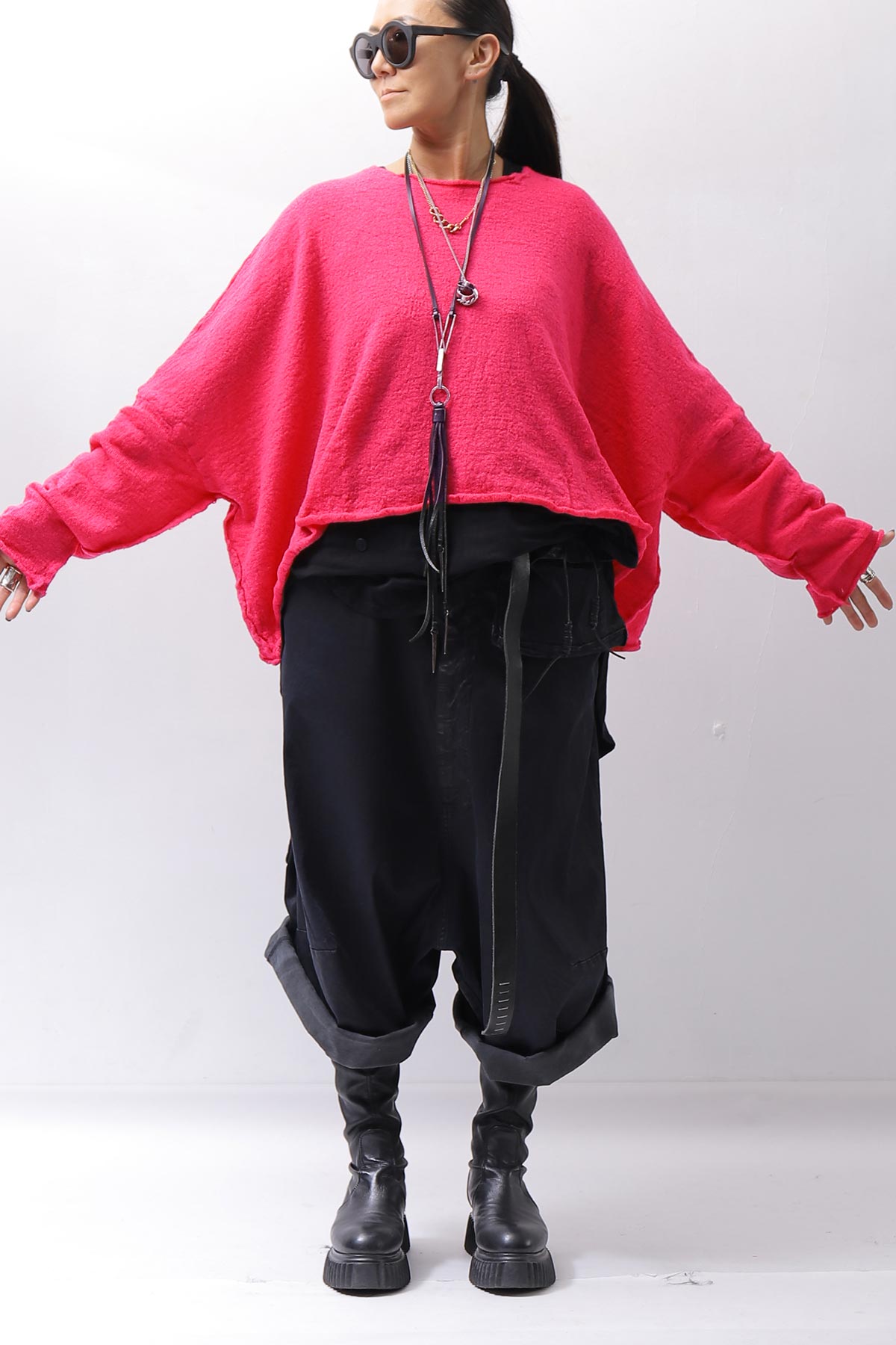 【RUNDHOLZ】 OVERSIZED SHORT KNIT TOP_LOTUS