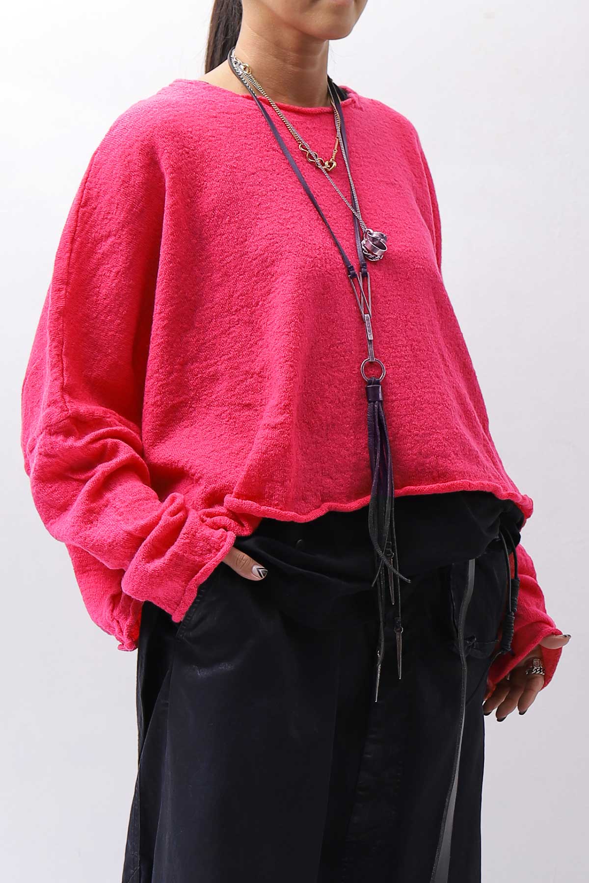 【RUNDHOLZ】 OVERSIZED SHORT KNIT TOP_LOTUS