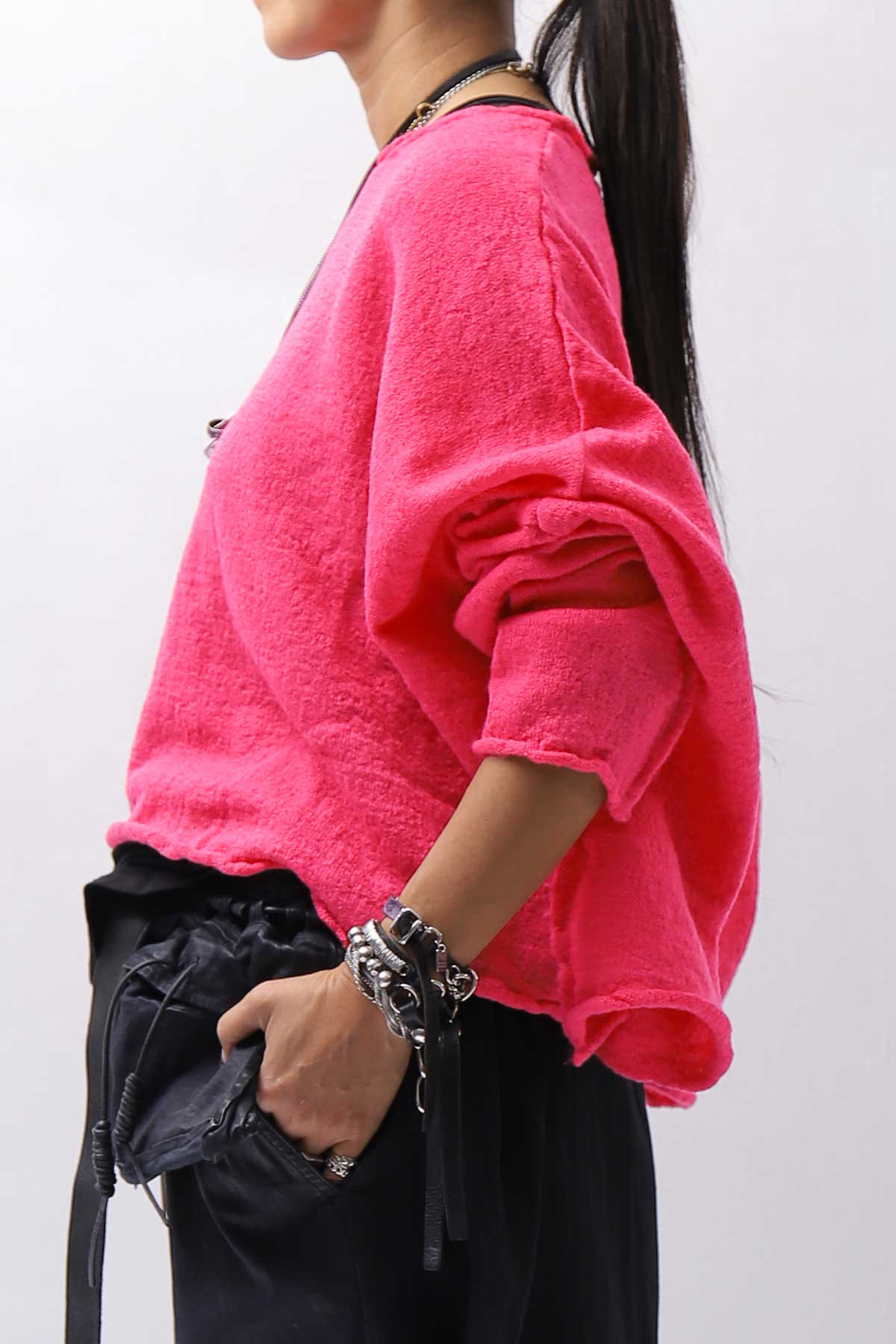 【RUNDHOLZ】 OVERSIZED SHORT KNIT TOP_LOTUS