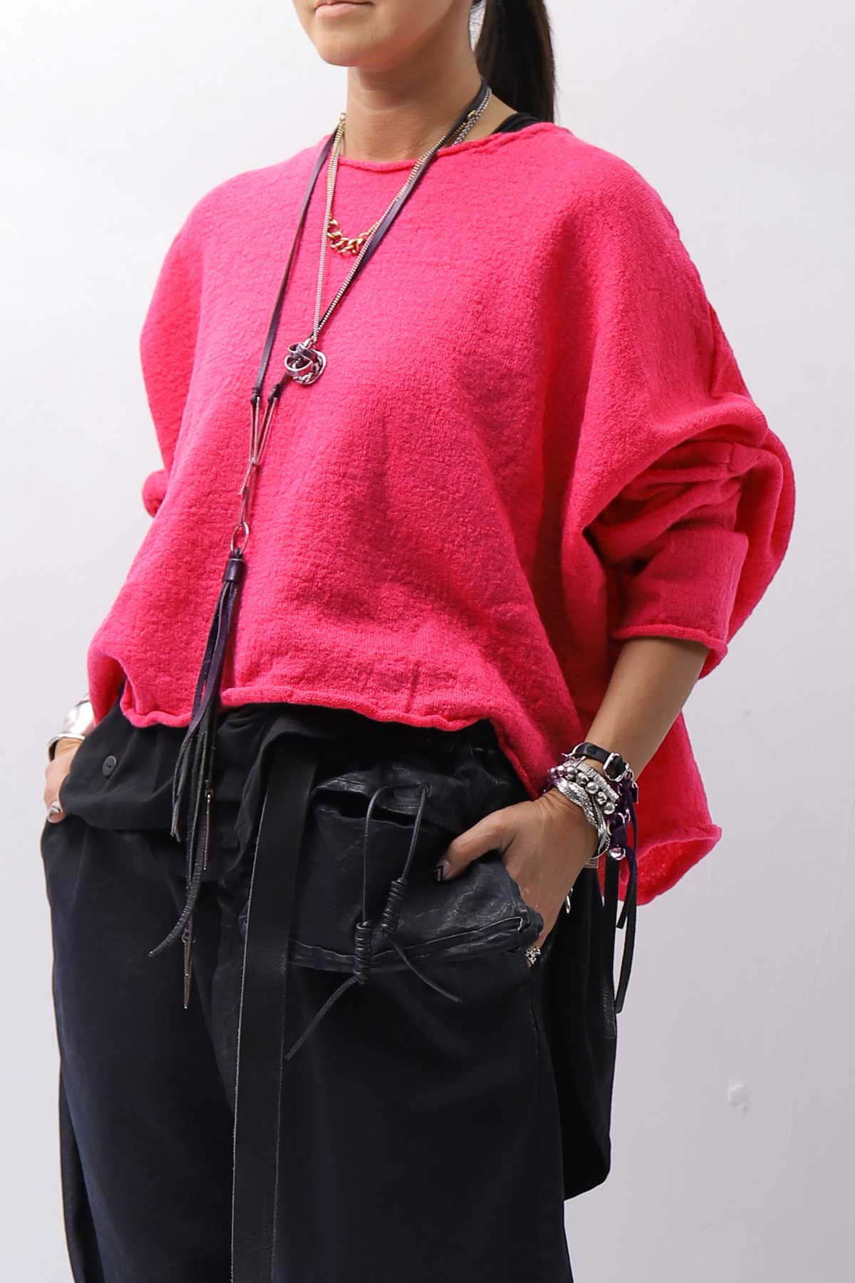 【RUNDHOLZ】 OVERSIZED SHORT KNIT TOP_LOTUS