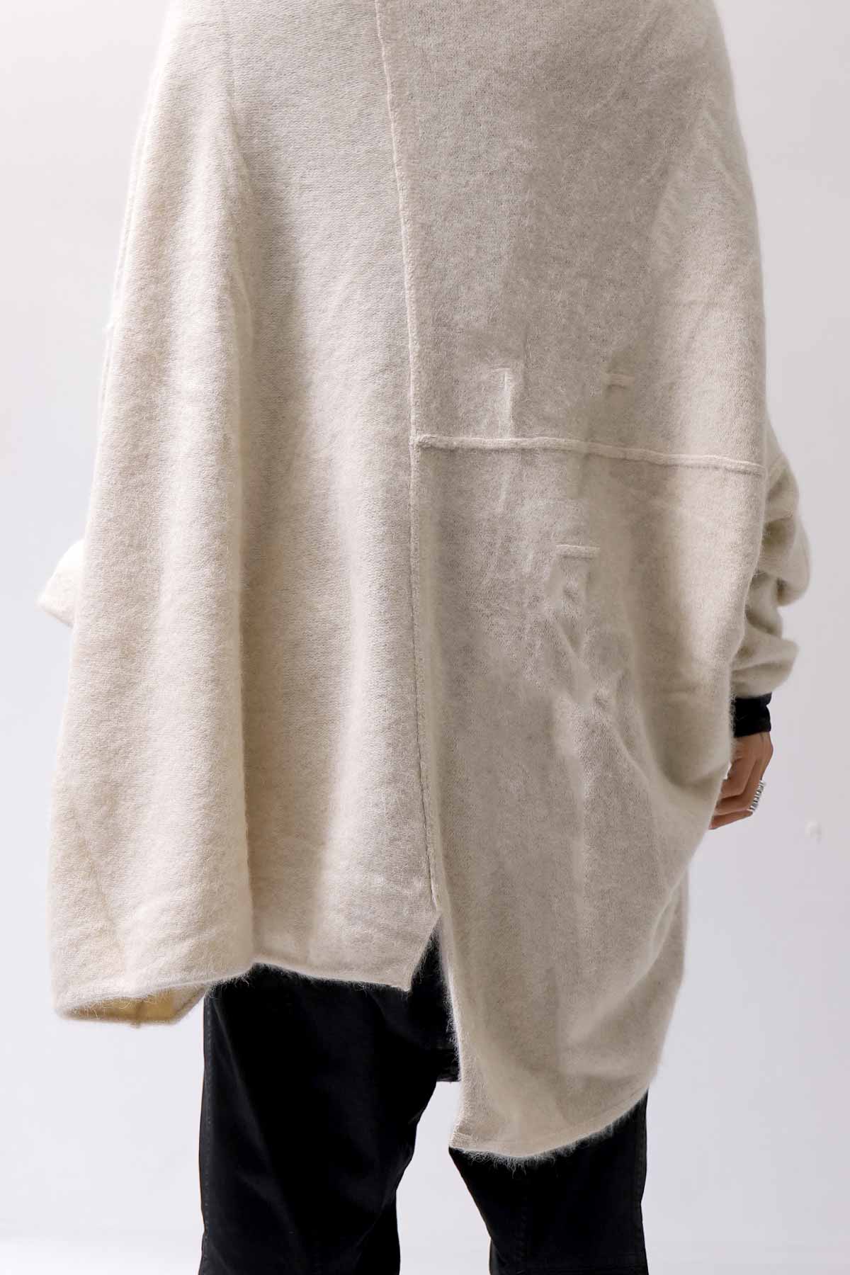 【RUNDHOLZ】 UNISEX RACCOON FRONT FLAP KNIT 141 0703_BONE MEL