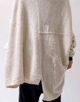 【RUNDHOLZ】 UNISEX RACCOON FRONT FLAP KNIT 141 0703_BONE MEL