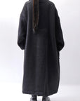 【RUNDHOLZ】 OVER SIZED BIG LAPEL LONG COAT_BLACK MEL