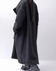 【RUNDHOLZ】 OVER SIZED BIG LAPEL LONG COAT_BLACK MEL