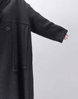 【RUNDHOLZ】 OVER SIZED BIG LAPEL LONG COAT_BLACK MEL